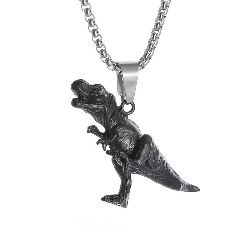 Collar de dinosaurio oscuro Vintage para hombres colgante de Animal collar-de-dinosaurio-oscuro-vintage-para-hombres-colgante-de-animal