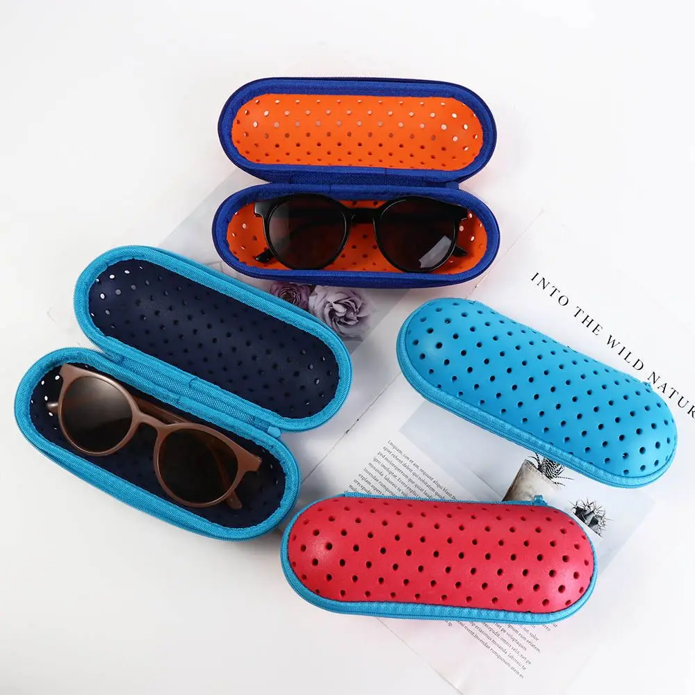 

EVA swimming goggles storage box Lightweight hollow vent swimming equipment Swimming goggles box round hole swimming goggles box