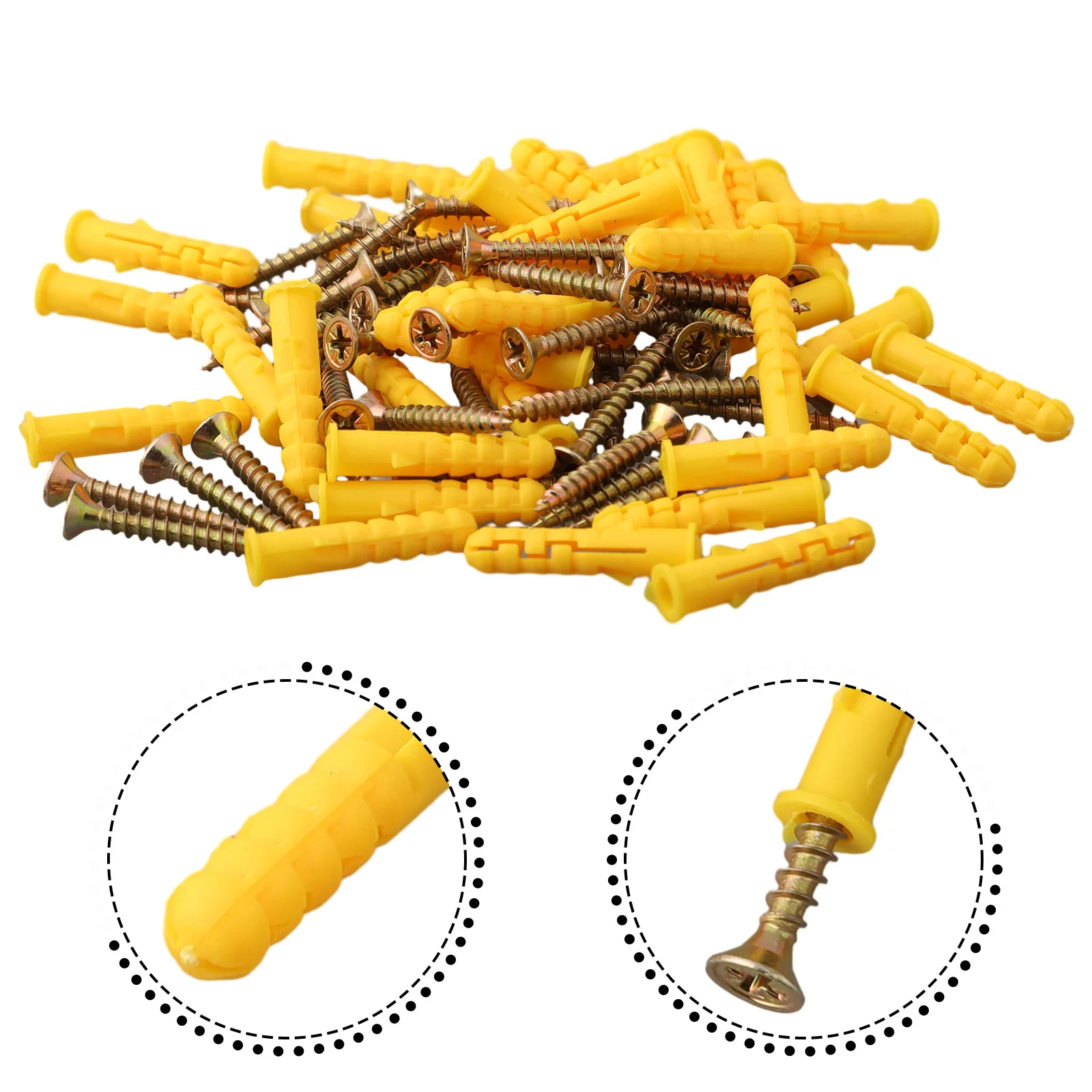 Description Picture 3 of item40pcs Self-tapping Screws Kit For Putting Up Curtain Rods Q235 Carbon Steel & Plastic 30mm M6 Household Cross Tips Screws Kit