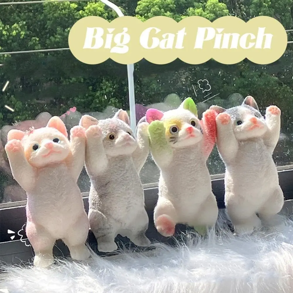 Relieving Stress Squeeze Toy Reducing Anxiety Cute Cat Pattern Squishy Cat Doll Portable Soft 2