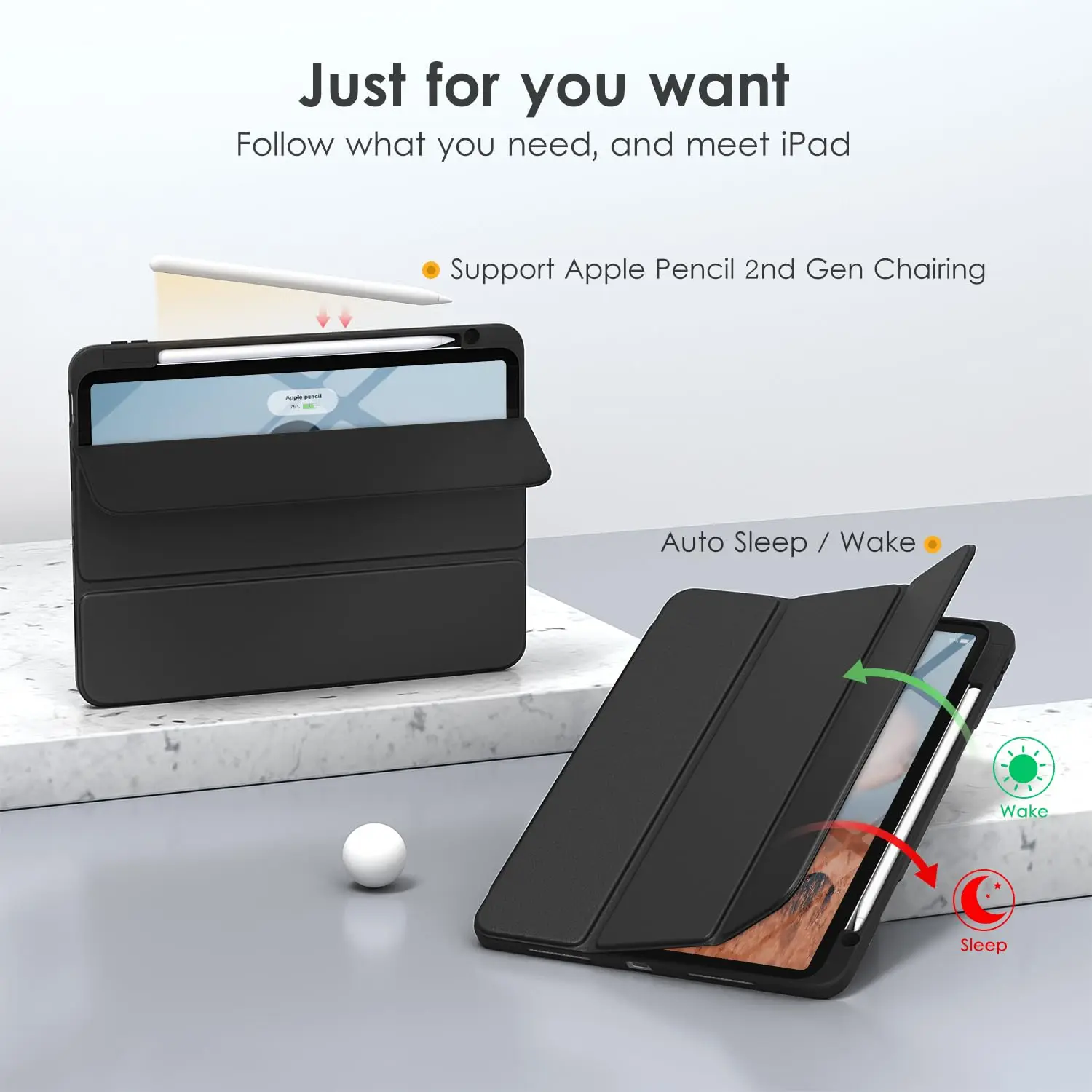 Sleek Pencil Holder Hybrid Case with Clear Back