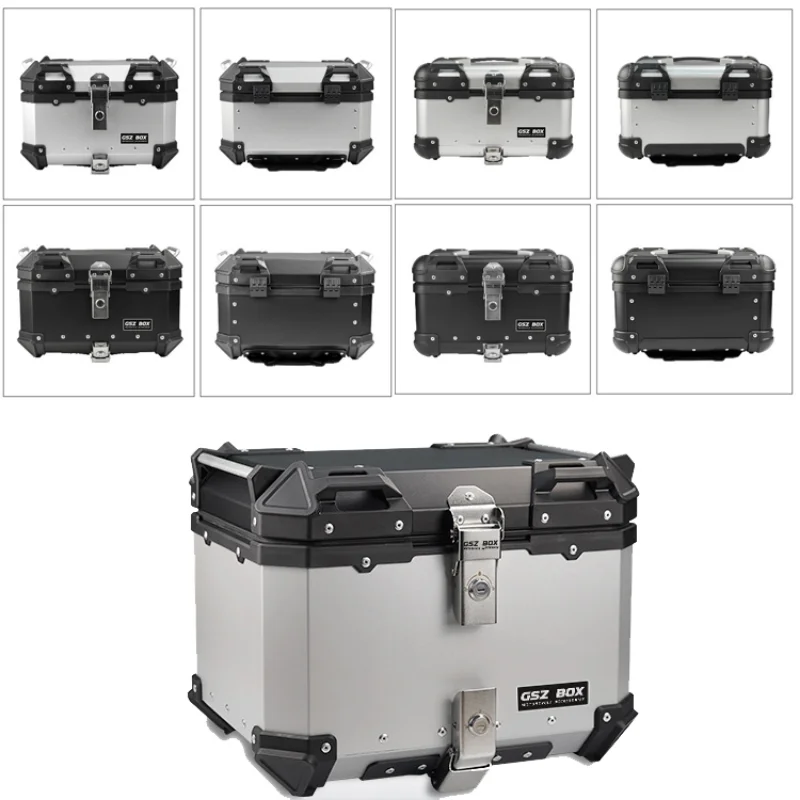 45L \ 35L \ 22L Universale Moto Posteriore Bagagli Bagagliaio Moto Top Case Box Impermeabile Casco Chiave Serratura Coda Cassetta Degli Attrezzi In Al