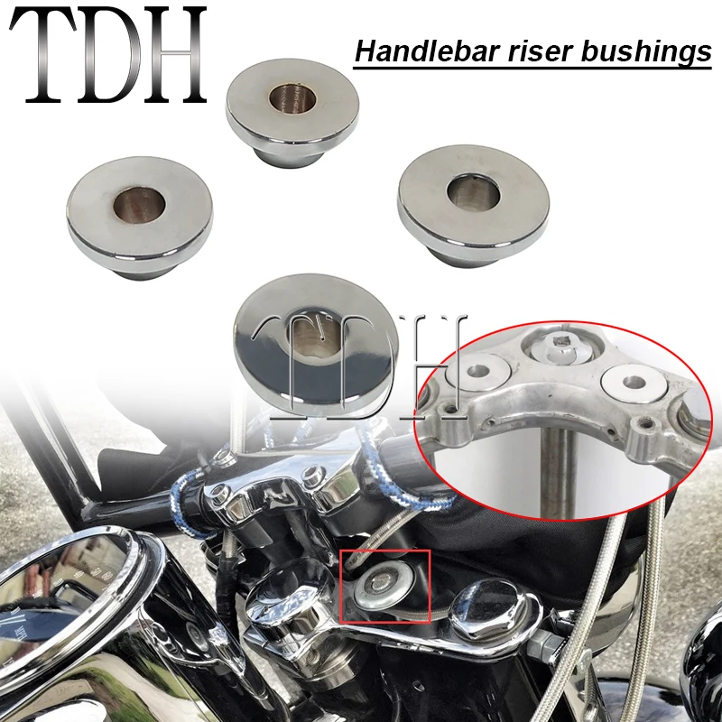 4Pcs Round Solid Manubrio Riser Boccole In Acciaio Per Dyna Street Glide Softail Sportster Touring 88-21 Breakout Heritage Classic