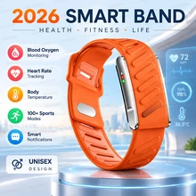 2026년형 최신 스마트 피트니스 트래커: 심전도(ECG)+심박 변이도(HRV), 혈중 산소 포화도, 심박수, 지질 수치 측정 기능을 갖춘 건강 모니터링 기기. 남성용 및 여성용 스포츠용 화면 없는 스마트 팔찌.