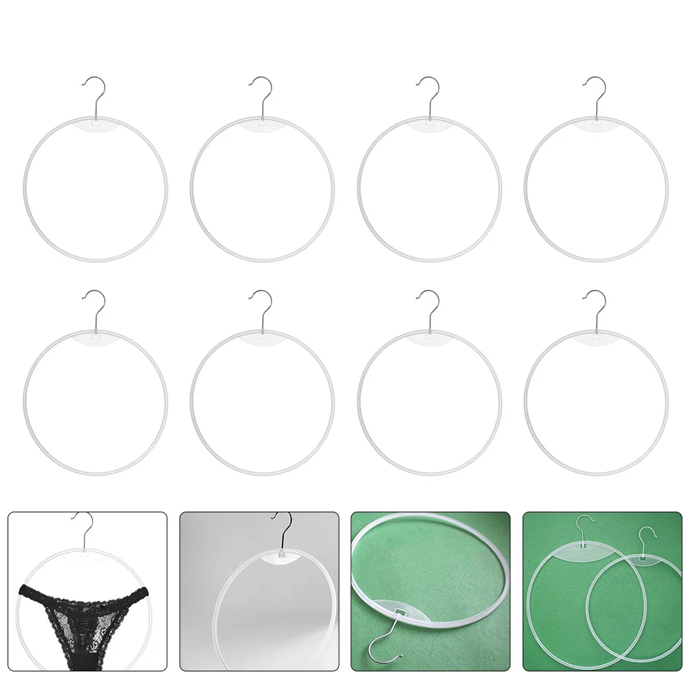 

Jojofuny Skirt Hangers Scarf Holder 10Pcs Plastic Round Circle Hanger Thong Underwears Display Ring Hangers Hook Bikini Swimwear