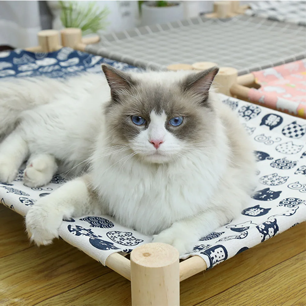 

Pet Marching Bed Solid Wood Cat And Dog Hammock Removable Washable Moisture-Proof Four Seasons Universal Pet Kennel