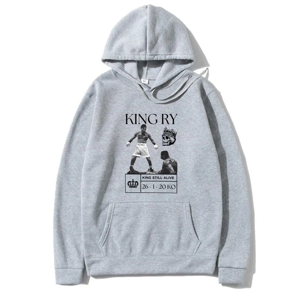 King Ry Ryan Carcia Men's Oversized Hoodie Vintage Skull Graphic Hooded Sweatshirt Men Women Fashion King Still Alive Streetwear