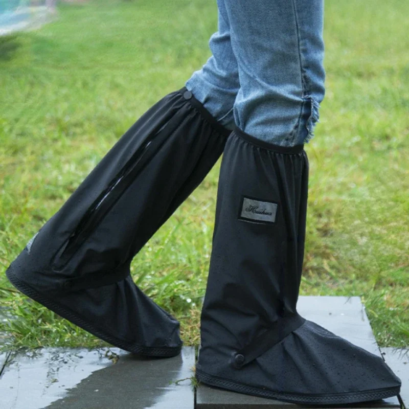 Shoe covers Rain Boot Shoe Cover Black Waterproof with Reflector High Top Clear Shoes for Motorcycle Rainy Snowy Day Bike Rain Shoe Cover
