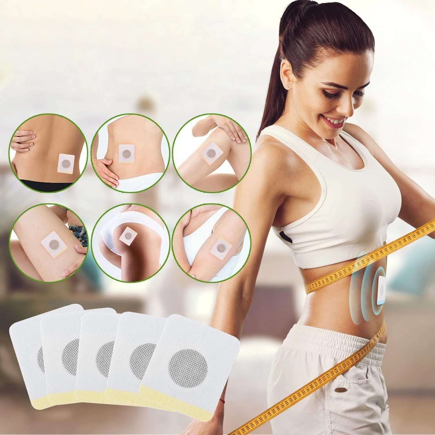 60/24PCS Body Shaping Patches Fast Burning Fat Lymphatic Improve Stomach Belly Slimming Stickers for Female Male Reduce Swelling