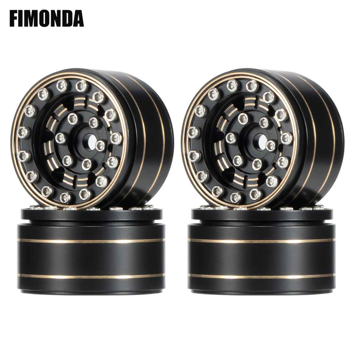 39g/Pcs Brass 1.0 Beadlock Wheel Rims with Negative Offset for 1/24 1/