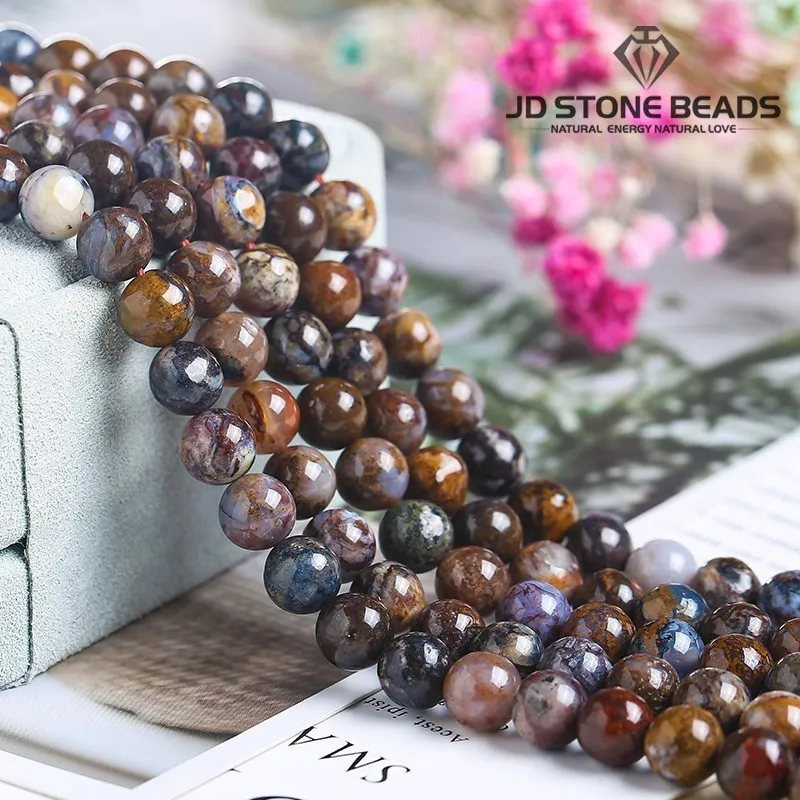 Natürliche Stein Braun Pieter Jaspis Perle Lose Spacer Edelstein Perle Für Schmuck Machen Perlen Diy Armbänder Halskette Zubehör