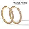 2pcs 30mm Moissanite Encrusted Gold Hoop Earrings - Luxurious and Timeless Elegance in 18K Gold Plated S925 Sterling Silver 1