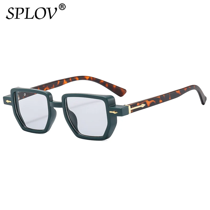 New Fashion Small Square Sunglasses for Women Men Vintage Punk Driving Sun Glasses Rivets Polygon Eyewear Gradient Shades UV400