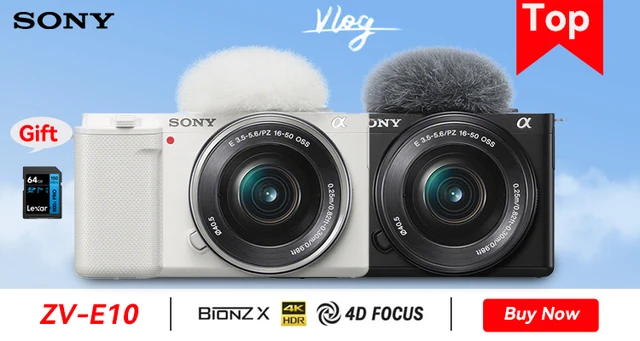 Sony Zv-e10 Camera Zv-e10l Alpha Zv-e10 - Aps-c Interchangeable Lens  Mirrorless Vlog Camera Body + 16-50mm Zoom Lens Sony Zve10 - Mirrorless  System Cameras - AliExpress