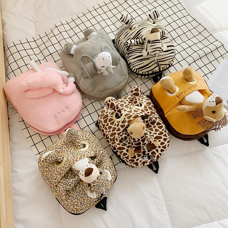 

Креативный мультяшный милый плюшевый Детский рюкзак для мальчиков и девочек, сумка для детского сада и школы, рюкзак с защитой от потери животных