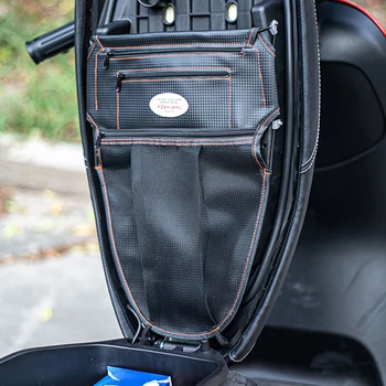 RZAHUAHU Motorcycle Scooter Seat Bag Tool Storage Zipper PU Leather Motorcycle Seat Bucket Sundries Bag Modification Accessories 1