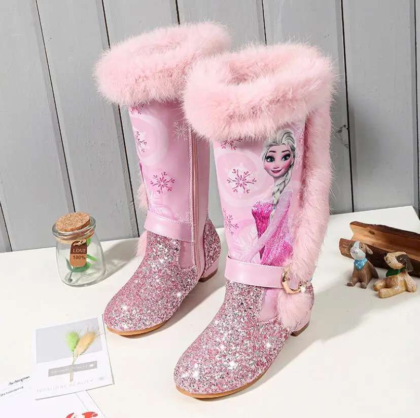 Winter Elsa Princess Boots Snow Queen 