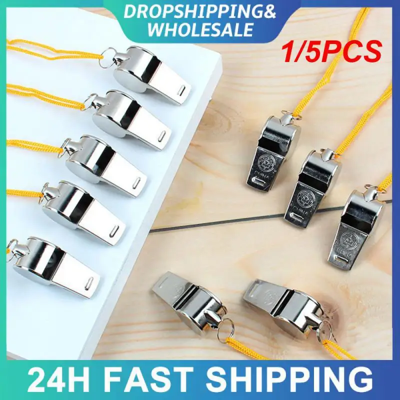 

1/5 шт. 7,8g свисток для спорта на открытом воздухе, маленький и портативный свисток для спорта, популярный выбор, металлический свисток из нержавеющей стали