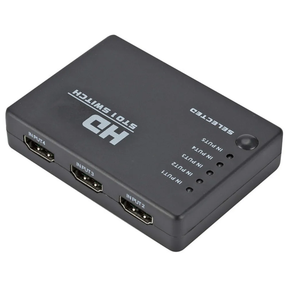 

Video Converter 5 in1 HDMI Switcher 5 in 1 Out Extender 5 Port HDMI-compatible Switch IR Extender Receiver Splitter Hub