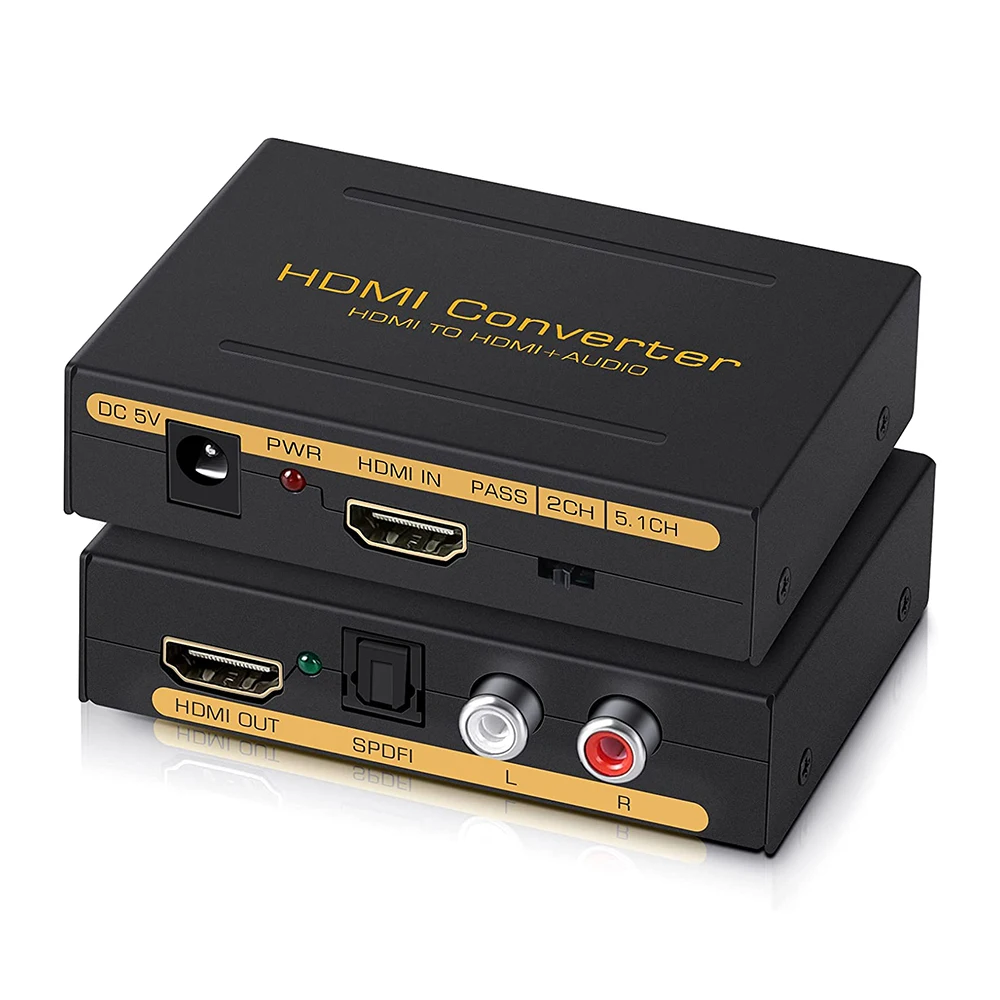 

HDMI Audio Extractor Converter 4K 60Hz HDMI to HDMI Audio Extractor Splitter for Xbox PS5 Support 3D HDCP2.2 18Gpbs SPDIF +L/R