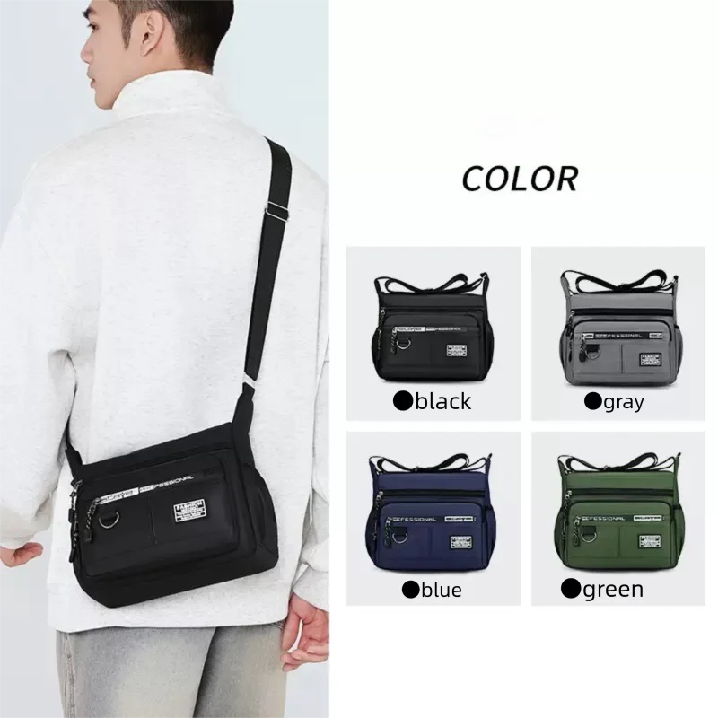 Men's Cross-Body Bag with Multi-Layered Pockets,