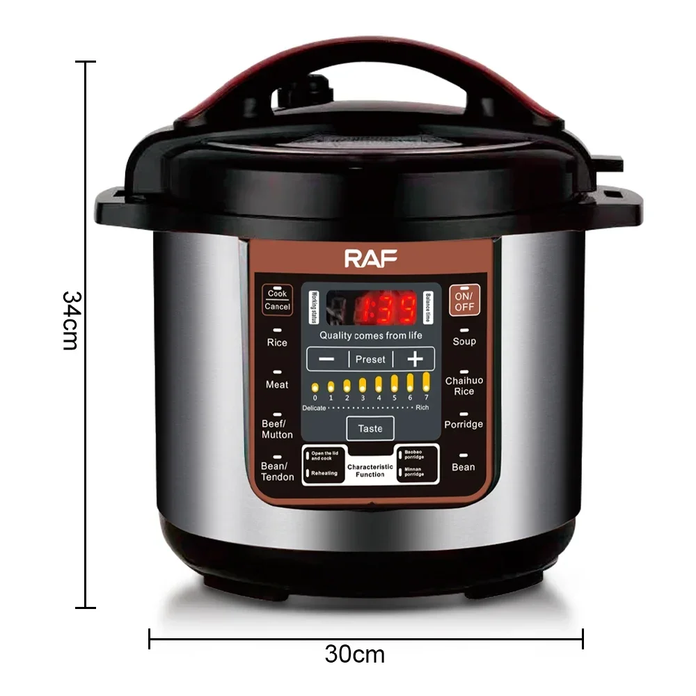 RAF Newest Multifunctional 12L Slow Cooker Smart Programmable Electric Pressure Rice Cooker 5