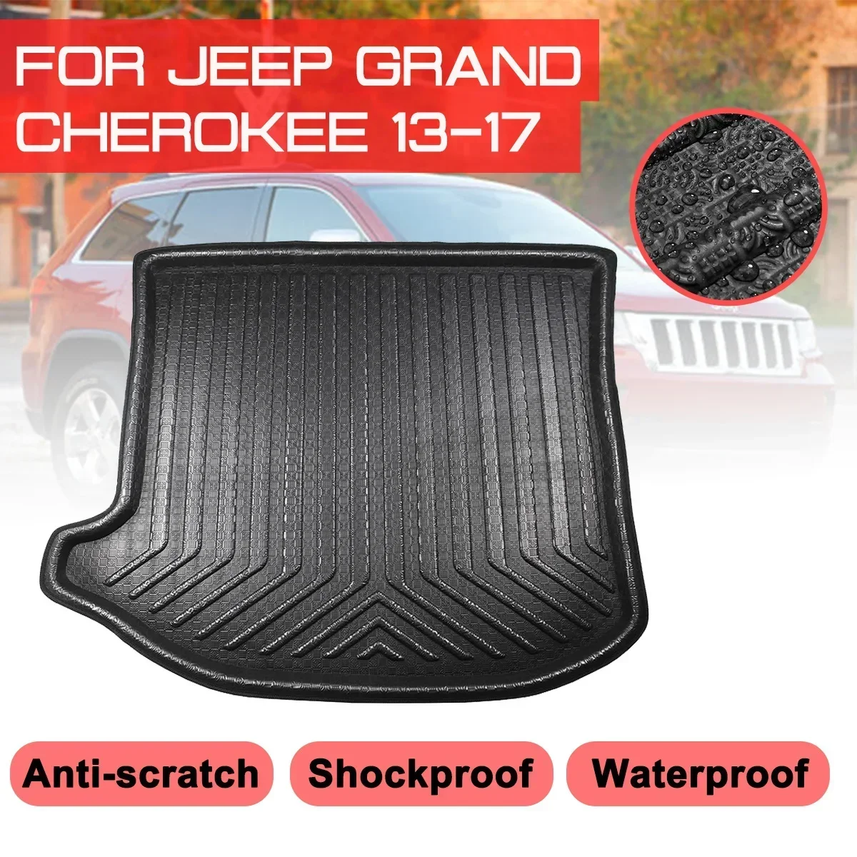 

Автомобильный напольный коврик, ковер для Jeep Grand Cherokee 2013, 2014, 2015, 2016, 2017, задний багажник, грязевая крышка
