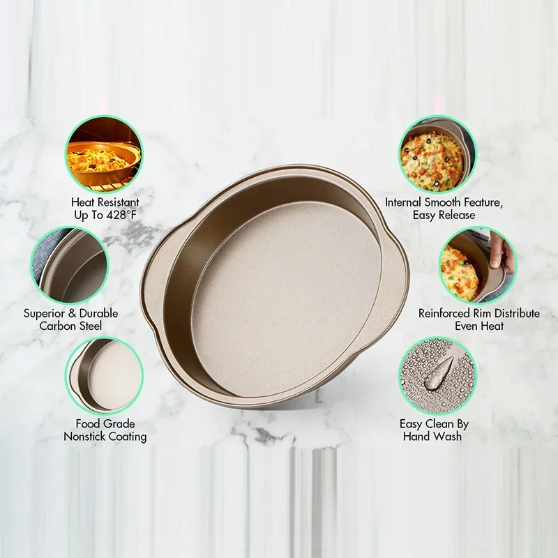 9 Inch Round Cake Mould Cheese Cake Pan Carbon Steel Non-Stick Pie Pizza Pan Baking Tray Oven Toast Chiffon Cake Pan Bakeware