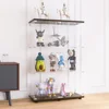49'' Display Cabinet with 2 Doors, Floor Standing Bookshelf, Contemporary 3-Shelf Case Glass Display Cabinet 3