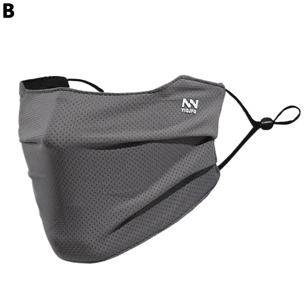 Atmungsaktive Gesichtsmaske aus Eisseide, UV-Schutz, Sonnenschutz, waschbare, wiederverwendbare Gesichtsmaske für Motorradfahren, Laufen, Sport – Detail 14