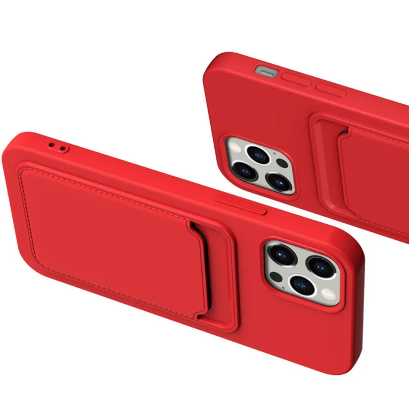 Frosted Soft Protective Phone Case with Card Pocket
