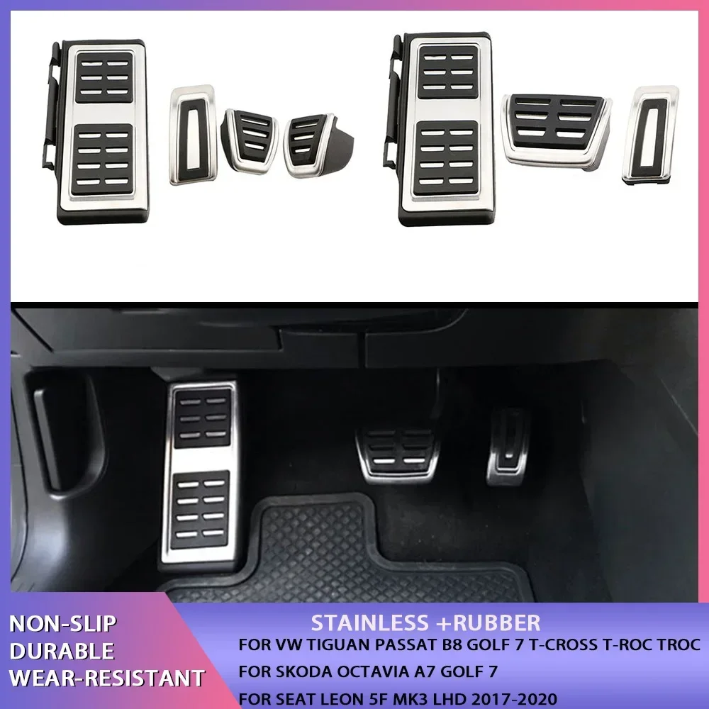 Stainless Steel Pedal Cover for VW GOLF 7 8 GTi MK7 Lamando POLO A05 Passat B8 Skoda Rapid Octavia 5E 5F A7 2014+ pedal cover stainless steel pedal cover