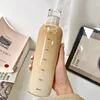 500/750ml Transparent Plastic Water Bottle Time Marker Creative Large Capacity Leakproof Milk Cup Drinkware Kid School Gym Sport