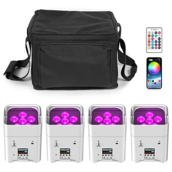 U'King 4PCS RGBWA+UV LED Par Light with Bag 1
