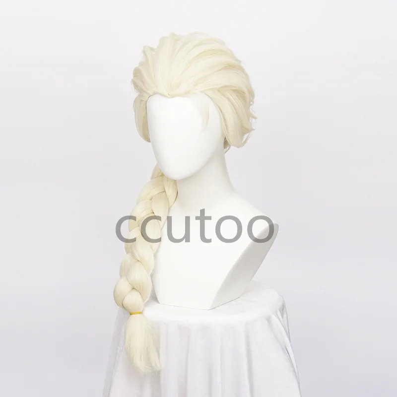 Ccutoo Elsa Pruik Synthetische Blond Braid Styled Cosplay Pruiken Halloween Carnaval Party Play Rol + Pruik Cap