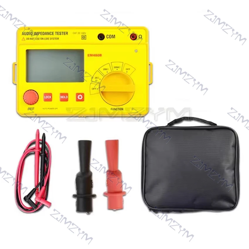 EM480B Digital Audio Impedance Tester Meter Test Range 20&Omega;/200&Omega;/2000&Omega; Resistance Meter 1KHz Test Frequency Data Hold