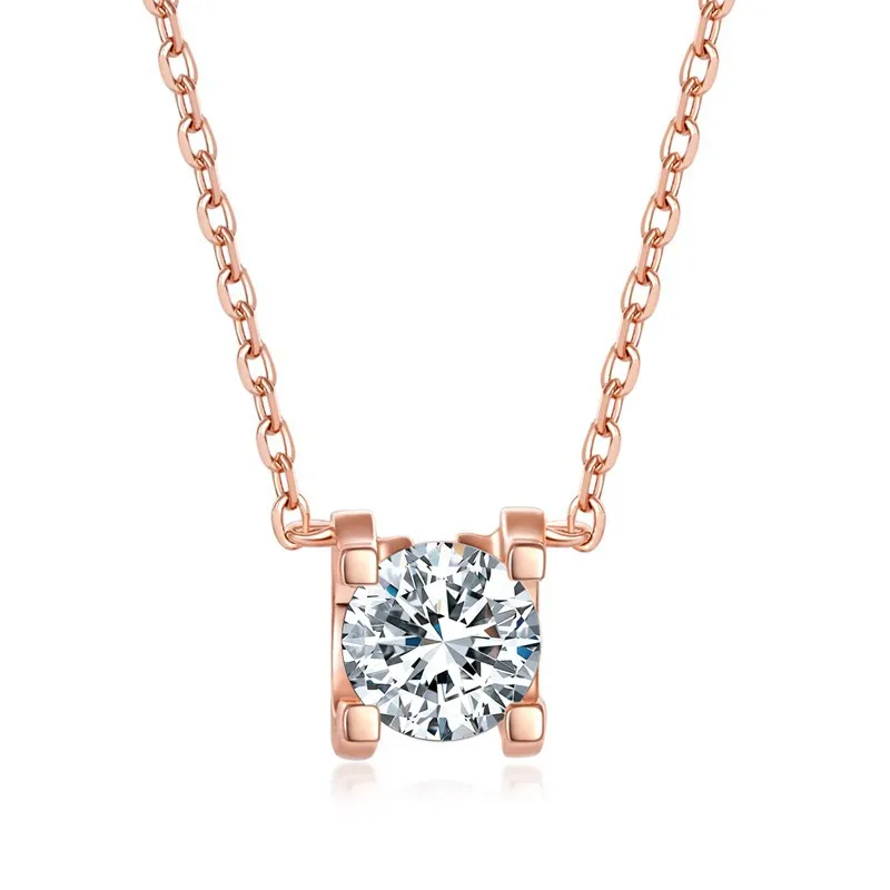 

Luxury Fashion s925 Sterling Silver Clavicle Chain Classic Bull Head D Color 1 Carat Moissanite Diamond Necklace For Women Gift