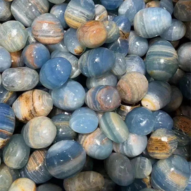 High Quality 20 35mm Crystals Healing Stones Natural Blue Onyx Tumbles