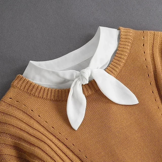 Vintage Lace Front Tie White Detachable Faux Collar
