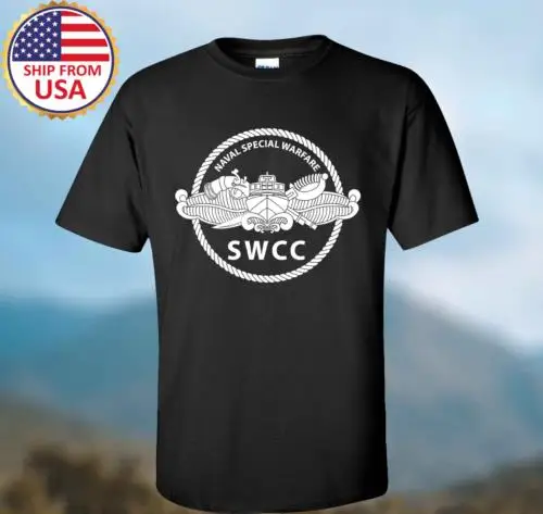 Мужская черная футболка SWCC с надписью «Special Warfare»