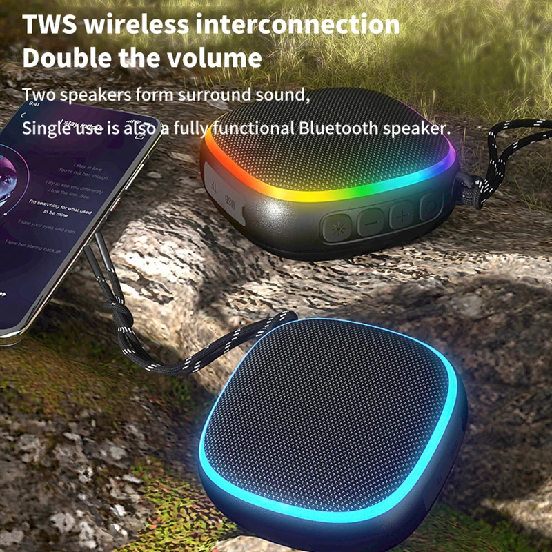 

Уличная портативная Водонепроницаемая Bluetooth-Колонка 5 Вт BT 5,0, Беспроводная колонка, стереоколонка с объемным звучанием, крутой пульсирующий эквалайзер