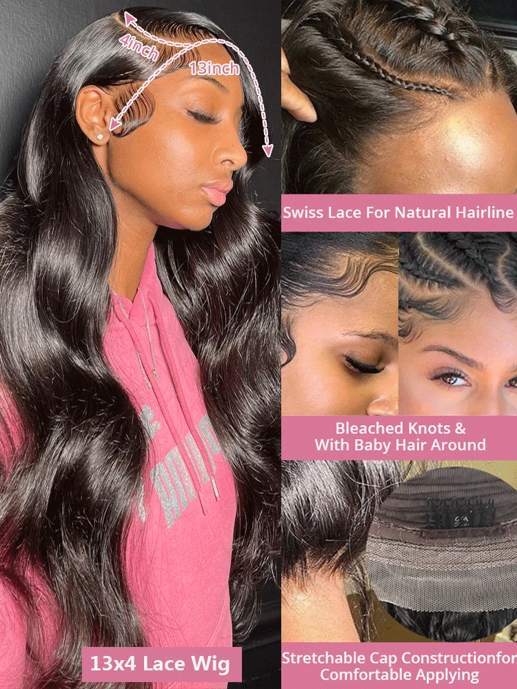 30 40 Inch Body Wave Lace Front Human Hair Wigs Brazilian 7x5 13x4 HD Wavy Loose Wave Lace Frontal Wigs For Women Pre Plucked