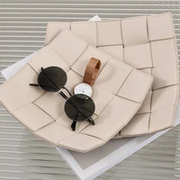 Advanced Sense Woven Leather Tray Porch Key Tray Desktop Remote Control Lipstick Cosmetics Storage Box 2