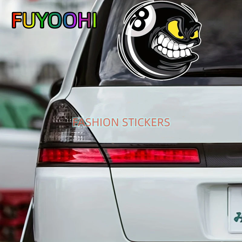 FUYOOHI 자동차 스티커, 당구 비닐 방수 스티커, 8 번 볼 스타일, 자동차 노트북 벽 창 범퍼 데칼