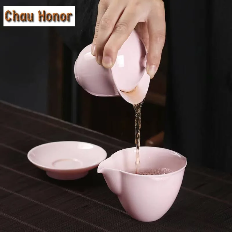 150ml Boutique Lanolin Jade Powder Mud Ceramic Sancai GaiWan Handmade Household Chinese Kung Fu Tea Set Tea Ceremony Accessories
