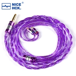 NiceHCK PurpleMoon Cable 7N Flat Silver Plated OCC HiFi Audio Wire 3.5/2.5/4.4 MMCX/2Pin for Fudu DZ4 Quartet Quintet Performer8