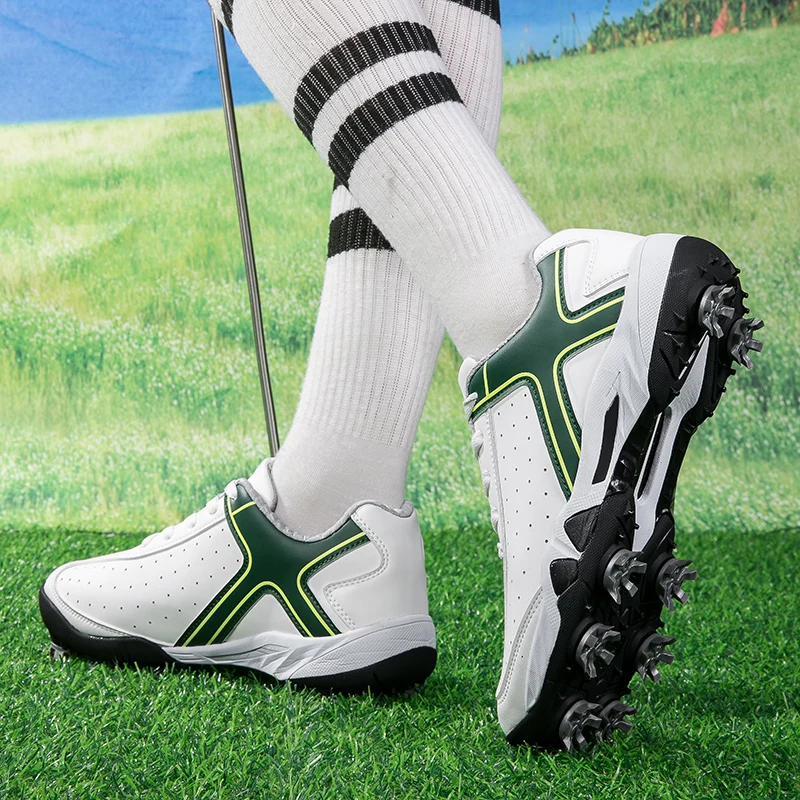 Breathable Golf Shoes for Men and Women, Anti-Slip Golf Sneakers, Sports Shoes, Outdoor Spikes, New