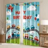 2pcs, Curtain Cartoon car train colorful Versatile Polyester,Without Electricity Birthday Party Perfect for Classroom decoration 6