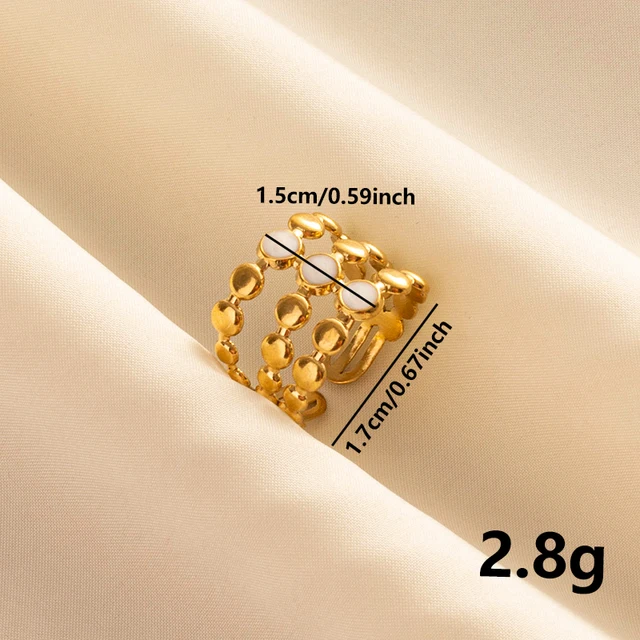 Bagues ouvertes bohème en émail blanc, couleur or, luxe, irrégulier, en acier inoxydable, réglable, bijoux de charme pour femmes, cadeaux