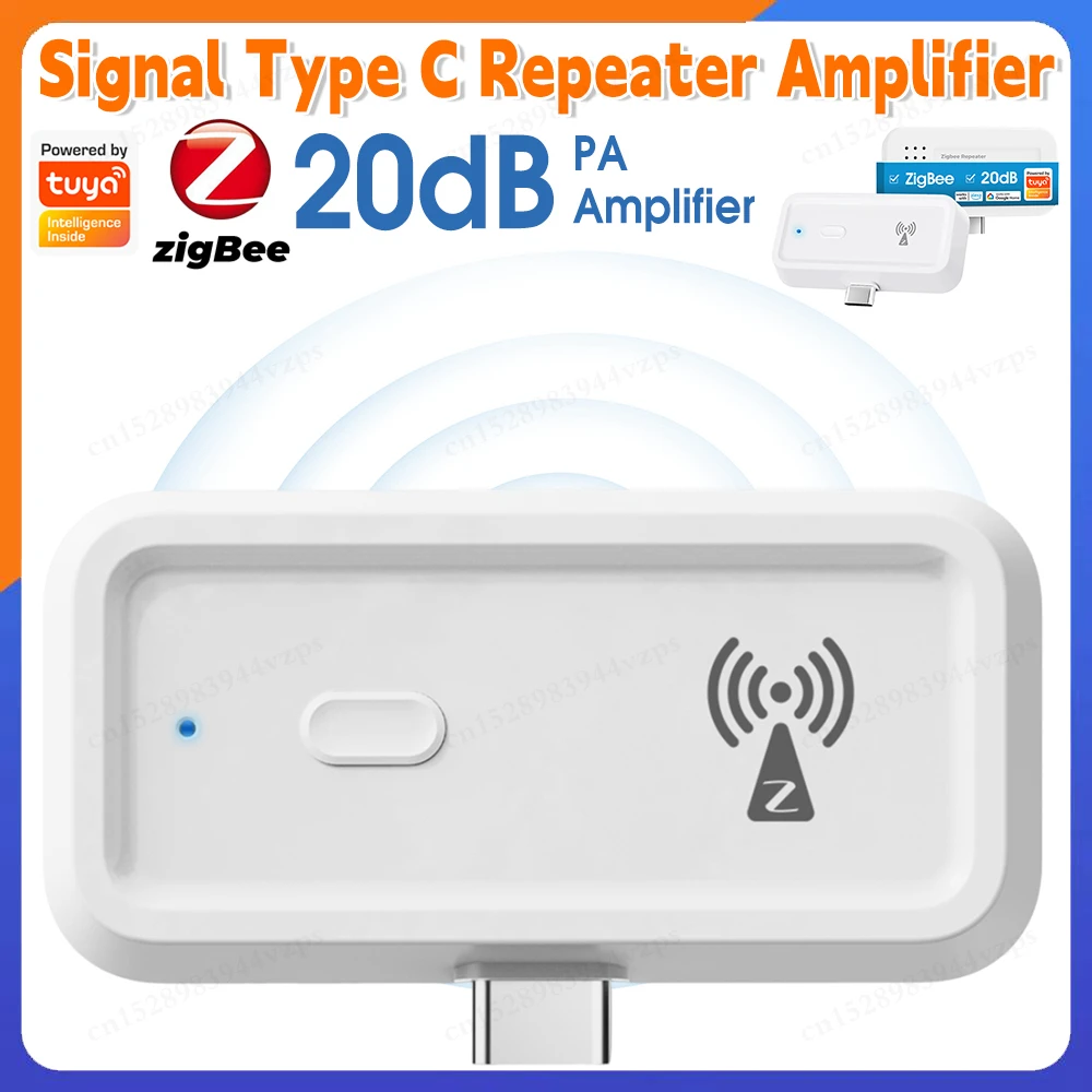 Tuya ZigBee Signal Repeater Smart Home Automation Devices Works with ZigBee Gateway Hub Type C Wireless Extender Repeater